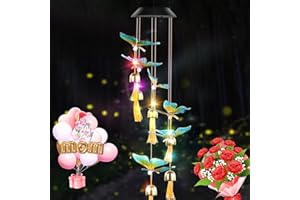 Mum Gifts for Mothers Day, HeiPen Solar Garden Wind Chime, Christmas Birthday Gifts for Her, Garden Gifts for Women Grandma Wife Daughter Sister, Easter Decor Lights for Garden Yard Porch (Butterfly)