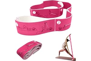 Eumspo Yoga Stretch Gurt mit 8 Schleifen - Bessere Dehnung, Fitnessbänder mit Übungsanleitung, Unisex Sportgürtel für Anfänger und Fortgeschrittene, Ideal für Körperliche Therapie