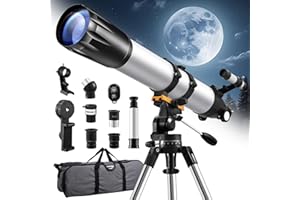 Teleskop, Yelyee 90mm Astronomie Teleskop für Erwachsene & Kinder, 900mm Focal Length Professionelles Teleskop mit Stativ & Smartphone Adapter für Mond, Sterne, Himmelsbeobachtung