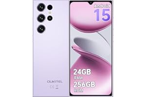 OUKITEL C61 Pro Telephone Portable Android 15 - Smartphone Pas Cher 24GO+256GO, 90HZ Telephone Portable Pas Cher 6.88 Pouces INCEL, 5150mAh, Dual Sim 4G, Fingerprint/OTG/GPS/2Ans Garantie,Violet