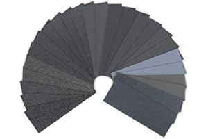 24 Feuilles Papier De Verre Grain 80 - Taille 23x9 Cm - Oxyde D'aluminium, Pour Métal, Bois, Plastique - Ponçage Manuel Ou Bloc