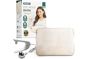 KEPLIN Rechargeable Electric Hot Water Bottle Soft & Cosy Bed, Hand & Body Warmer - Fast Heating, Auto-Shut Off Function, Over-Heat Protection & No Refill Heat Pad (Cream)