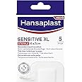 Hansaplast SENSITIVE XL Plasters Dressing for the Protection of Medium to Large Wounds, Hypoallergenic and Sterile Latex Free Plasters, 1 Pack of 5 Pieces 6 x 7 cm