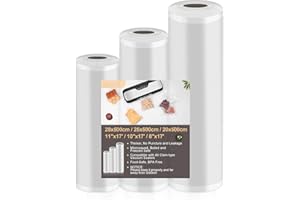 VPCOK DIRECT Bolsas Vacio Alimentos 3 Rolls, Rollos al Vacio 20/25/28x500cm para Envasadora al Vacío, Rollos Bolsas para Conservación de Alimentos y Sous Vide Cocina, BPA Free
