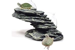 Kathson Turtle Basking Platform Tortoise Dock Aquarium Landscape Decorative Climbing Ramp Shale Small Stone Ornament Rock for Frogs, Newts