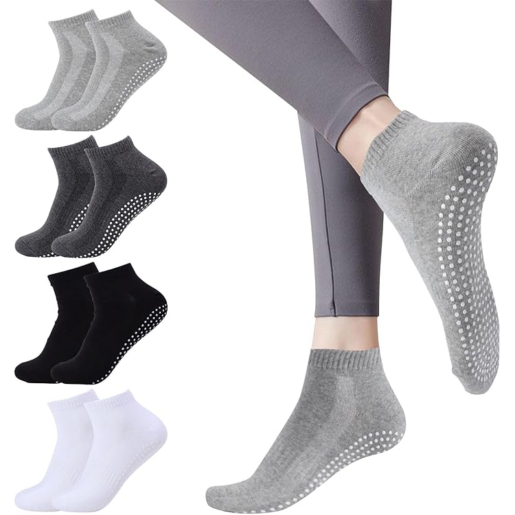 Geyoga 5 Pairs Non Slip Socks For Men Women Grip Socks With Cushion Unisex For Yoga Pilates Barre Home Workout - View #10