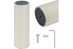 Dimaka Ersatzstange für Kratzbaum, 11,7 cm Durchmesser, 39,9 cm Länge, mit natürlichem Sisal überzogen