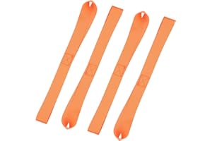 Yasmous Soft Loop Tie Down Straps, 4Pcs Ratchet Tie-Down Strap Loops, Heavy Duty Soft Loops Nylon Motorbike Tie Down Straps for ATV UTV Scooters Dirt Bikes Wheelchairs 11.6in (Orange)