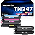 5-Pack TN-243CMYK Toner Value Pack TN247 Compatible for Brother TN243CMYK for DCP-L3550CDW MFC-l3770CDW MFC-L3750CDW MFC-L3710CW DCP-L3510CDW HL-L3210CW HL-L3230CDW Black Black Cyan Yellow Magenta