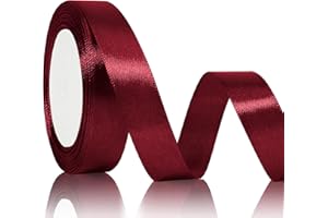 SERENEGLOW cinta Vino 20mmx22m Tela Raso Satinada Roja Seda Lazos Rojos