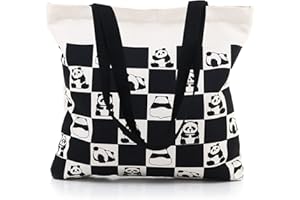 GODWOODS Tote Bag Aesthetic Canvas Handbags with Zipper for Women Travel Shoulder Bags Purses with compartments
