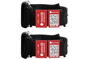 Theluckytag Verbessertes medizinisches Armband für Männer und Frauen mit QR-Code, medizinische Notfall-ID-Armbänder – Titan-Stahl-Armband passt Handgelenken von 20,3 - 25,4 cm – mehr Platz,