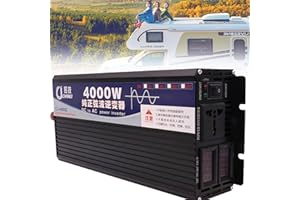 YNITJH Convertidor ​3000W 4000W 5000W Inversor DC 12V/24V/48V/60V a AC 110V/220V ​Transformador,para Camion Instalacion Solar Power Inverter,con Pantalla Digital Dual Y Toma De Ca,4000W-24Vto220V