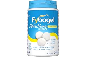 Fybogel Fibrechews Citrus - Fibre Chews, Citrus, 60 Tablets, Effective Constipation Relief, Maintains Regularity