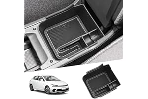 SHAOHAO Kompatybilny z VW Taigo 2022 2023 2024 Polo MK6 2016-2023 2024, półka do przechowywania konsoli środkowej, akcesoria wewnętrzne, ukryte pudełko do przechowywania