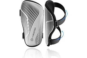 Protège-Tibias Garçons Certifié Airsfish Kids Protège-Tibias avec Protection de la Cheville,Haute Résistance,Respirant Antidérapant,Étendues Bretelles Ajustables et Respirantes,pour Garçons et Filles