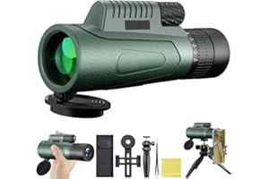 Sevitini Cannocchiale monoculare, 12X50 Telescopio monoculare per adulti,monocolo, Prisma FMC BAK4 Monocolo per concerti, eventi sportivi (Verde-pro)