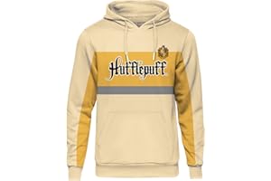 ELBENWALD Harry Potter Hoodie with Team Hufflepuff Block Motif for Men Women Unisex Cotton Cream - XL