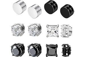 CELIODD 6 Pairs Magnetic Earrings Men's Magnetic Earrings Magnetic Earrings for Men