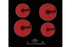 Acopino Kochfeld 60cm autark 4 Zonen, Glaskeramik, 6000 W, 9 Stufen, rahmenlose Ausführung, Touch-Slider, Timerfunktion, Restwärmeanzeige, Acopino KM4