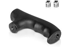 Manbily Monopod Handle for Walking Stick, Trekking Pole Cane Grip Hiking Climbing Monopods Head, 3/8in & 1/4in Thread