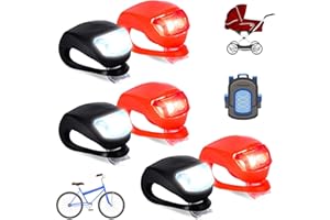 SHENGRUILI LED Front und Rücklichter,LED Kinderwagen Licht,Kinderwagenlicht,Buggylicht,Silikon wasserdichte LED Silikonleuchten,Silikon Leuchte Lampe für Kinderwagen,Mehrzweck Wasserdichtes Fahrradlicht