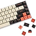 Owpkeenthy Retro Carbon Keycaps ASA Profile 150-Key Custom Doubleshot ABS Key Caps Set with Split Spacebar for US and UK Layouts Mechanical Gaming Keyboard(ASA/Carbon)
