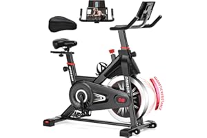 ‎DMASUN Heimtrainer Fahrrad mit Magnetischem Widerstand, DMASUN Ergometer Heimtrainer mit schwerem Schwungrad, Leises Stabiles Hometrainer Fahrrad, Bis 160KG Belastbar, Rot mit Displsy, Blau mit App-Anbindung