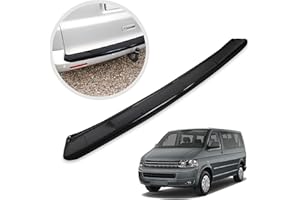 CHROMEMASTER | Protector de Parachoques | Compatible con VW T5 2003-2015 | Plástico ABS, Negro reluciente/Brillante| Tira Protectora Protege la Pintura del Parachoques Trasero de Daños
