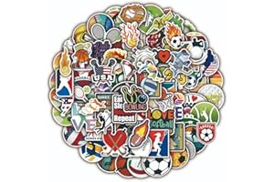 BIMANI Lot de 100 autocollants de sport, volley-ball, basketball, football, baseball, football, autocollants en vinyle imperméable pour ordinateur portable, bouteille d'eau