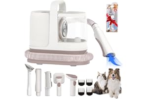 iKeener Dog Grooming Vacuum Kit,Dog Vacuum for Shedding Grooming,Pet Hair Vacuum 99% Hair-Powerful Suction & Low Noise,Dog Cat Vacuum Groomer,7 Pet Grooming Tools for Trimming Thick & Thin Pets Hair