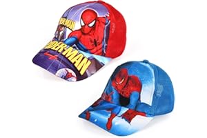 ZAZOOT Kinder Cap Spider Man, 2pcs Spiderme Cap, Spiderme Kappe, Jungen Kappe Baseball, Baseball Cap Kinder, Spiderman Hut für Jungen, Kinder Cap Sonnenschutz, Größe verstellbar mit Klettverschluss