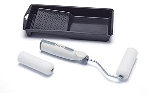 Harris 102022002 Seriously Good Woodwork Mini Roller Set de 4 pulgadas | El kit incluye: bandeja, 1 marco de rodillo, 2 fundas de rodillo brillantes