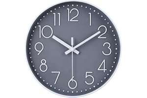 ‎JOMPARIS jomparis 30cm Lautlos Wanduhr Funk Modern Analoge ohne Ticken Funkuhr Einfach zu Lesen für Wohnzimmer, Schlafzimmer, Büro,Badezimmer,Küche(Grau)
