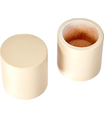 Lot de 2 embouts bouchon bois blanc diam 28mm