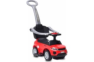 COIL Voiture à Pousser avec Barre de Poussée 614 W - Véhicule à Pousser pour Bébé - Voiture à Pousser 3 en 1 - Porteur Bebe - Pousse Pousse Bebe (Rouge)