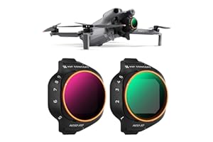 K&F CONCEPT Kit de Filtres ND Variables Compatible avec DJI Mini 5 Pro - 4 Filtres ND2-ND32 (1-5 Stops)/ND32-ND512 (5-9 Stops) Limité VND/CPL/UV, Verre Optique HD Multicouche/Cadre Aluminium