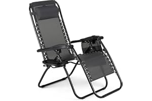 ‎OUTTEC Outtec Klappbare Gartensessel Sonnenliege Liegestuhl Klappliege Gartenliege mit Verstellbarer Kopfstütze & Rückenlehne – Balkon – Campingstuhl - Fußablage - Camping Stühle