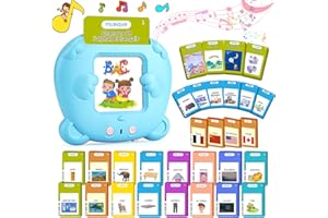 AHJ 510 Mots Carte Parlante Montessori en Français, Cartes Flash Parlantes Français pour Enfants, Carte Apprentissage Mot Bébé, Jouet Éducatif Enfants pour Cadeau de Fille ou Garcon de 2 à 6 Ans-Bleu