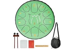 VIKILON Tongue Drum 6 Zoll 11 Tone,Zungentrommel Scheibentrommel,D-Dur Zungentrommel Schlagzeug Instrument Anfänger Steel Pan für Meditation Yoga Klangheilung Erwachsene Kinder Geburtstag Geschenk