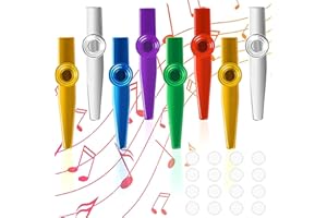 Guyode 8 Pièces Kazoos Kazoo Instrument avec 24 Membranes Diaphragme et 1 Sac rangement 6 Couleurs D'Harmonica Instrument Pour Enfants et Amateurs de Musique