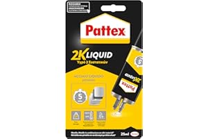 Pattex Power Epoxy Acciaio Liquido, colla epossidica bicomponente color metallo a base di resina epossidica, forte adesivo epossidico per metalli e altri materiali, 1x35g