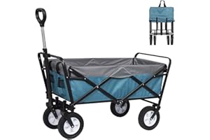 EUGAD składany wózek transportowy z 4 kółkami, na kemping, zakupy, obciążenie do 80 kg, niebieski