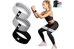 EVOLAND 3 Pezzi Elastici Fitness, Fasce Elastico Fitness in Tessuto con 3 Livelli di Resistenza, Bande Elastiche Fitness Antiscivoli Donna e Uomo, per Esercizi Glutei, Yoga, Pilates, Palestra