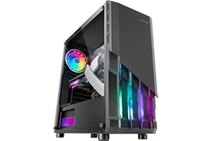 Mars Gaming MC-X2, Caja PC Gaming ATX, Frontal Acero FRGB, 2 Ventiladores 12cm FRGB, Ventana Lateral Completa, Negro