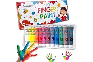 DagouColor Finger Paint Set, Washable, 12 Colors*36ml Art Painting Kits for Toddlers Kids Beginner Artists
