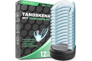 HONEYBULL Tandskena mot Tandgnissling, 1 Storlek för Lätt Gnissling | Mjuk och Bekväm Nattskena för Bruxism, Tandpressning & Blekningsskena, 12-pack - Tunn Modell