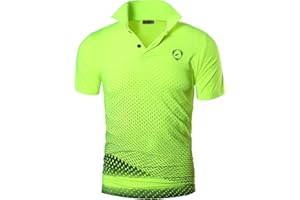 jeansian Homme De Sport Outdoor Manches Courtes Polos Quick Dry T-Shirt Tops LSL195