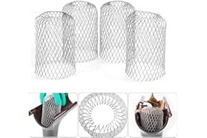 BUZIFU 4PCS Filtres de Gouttière en Aluminium Gardes de Gouttière en Métal Protections de Gouttière Extensible Crépine de Feuilles Protections de Tuyau de Descente pour Maison Avant-toit Fossé
