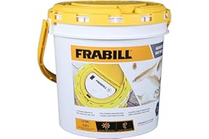 Frabill 4825 Insulated Bait Bucket with Built in Aerator, White and Yellow, 1.3 Gallons